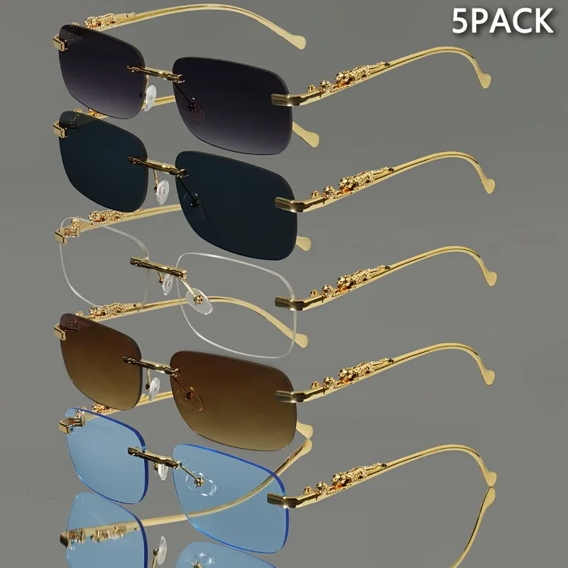 

5 Pairs of Minimalist Trendy Narrow-frame Fashion Glasses, Suitable for Both Men and Women Ideal for Daily Casual Wear