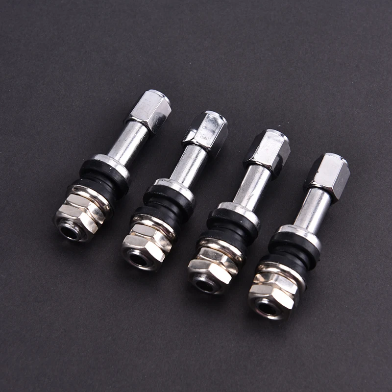 4pcs Stainless Steel TR48E Bolt-in Car Tubeless Wheel Tire Valve Stem Dust Cap Cover for Motorcycles Scooter Moped Bicycle Rims