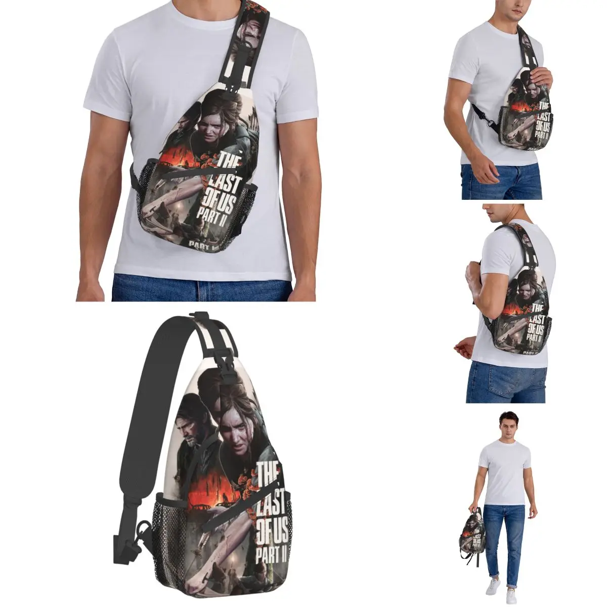 The Last Of Us Horror Movie Sling Bags, Chest Crossbody, Initiated Backpack, Hiking Travel Daypacks, Joel Ellie Pattern Pack