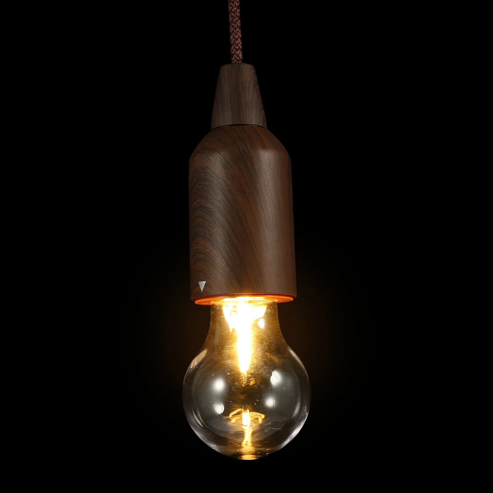 Vintage Globe Bulb Light Portable Pull Rope Camping Tent Lamp Battery Operated Hanging Bulb Christmas Party Atmosphere Light