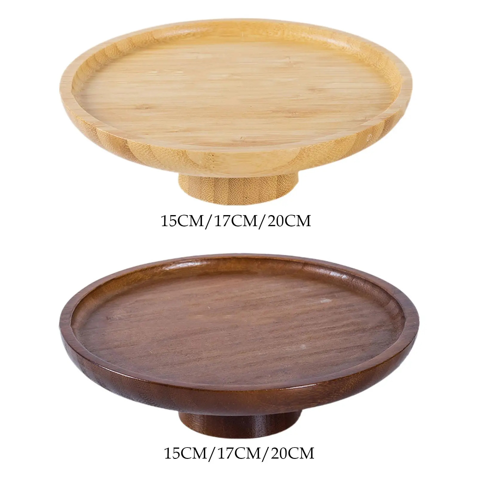 Wood Cake Stand Fruit Serving Tray Round Serving Platter Cupcake Stand for