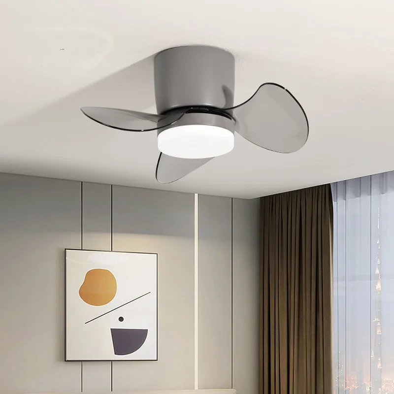 Cream Style Bedroom Ceiling Fan Lights Restaurant Minimalist Ultra-thin Ceiling Fan Lamps Variable Frequency Silent Decorative