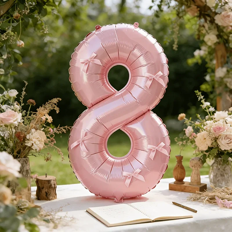40 Zoll Rosa Aluminiumfolien-Zahlenballon, Geeignet für Geburtstagsfeiern, Partydekoration, Jubiläumsfeier – Detail 5
