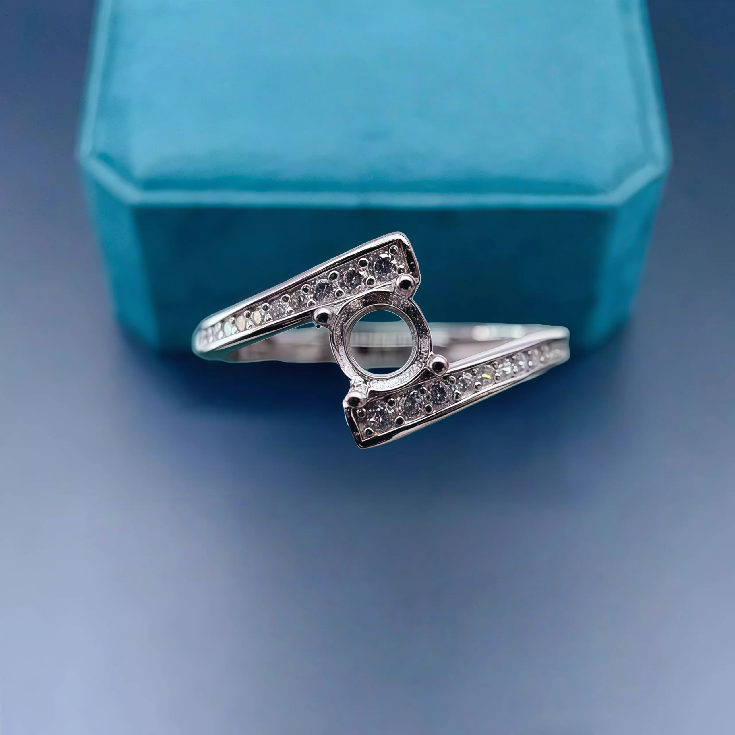 

Setting 5mmRound Stone Fashion DIY Empty Ring Holder 925 Sterling Silver Fine Classics Charm Wedding Jewelry for Woman Accessory