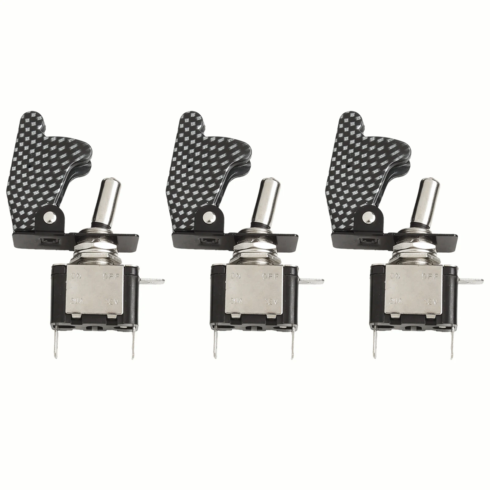 

3 комплекта кулисных переключателей 12 В 20 А со светодиодным индикатором SPST Конструкция включения/выключения для простой установки в автомобильных настройках