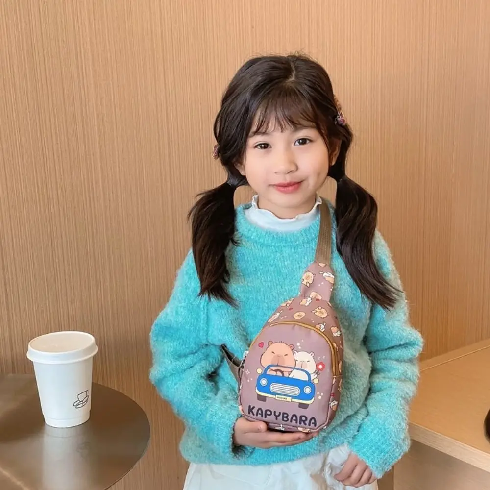 Cute Capybara Print Capybara Chest Bag Large Capacity Multi-function Crossbody Bag Shoulder Messenger Bag Gift