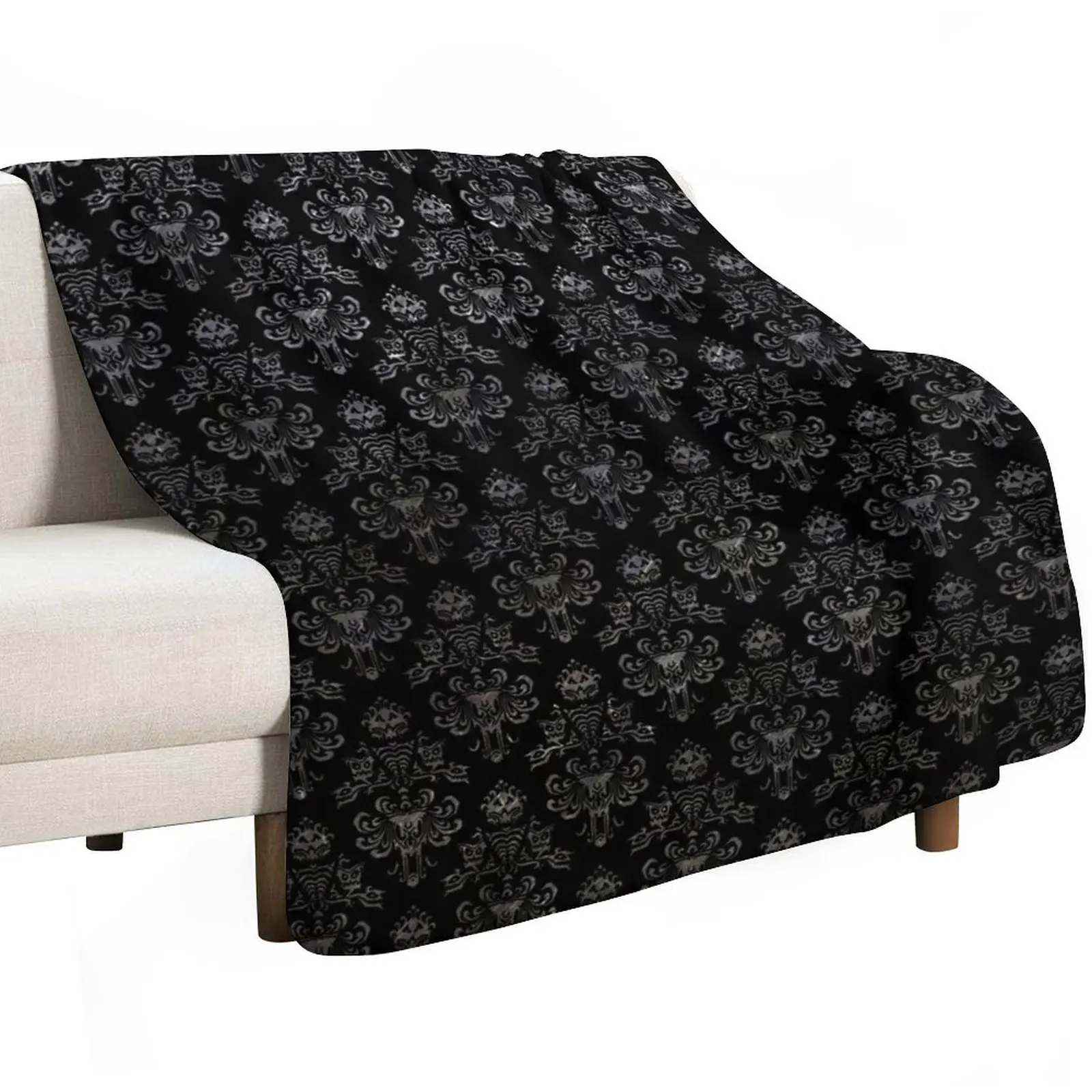 Haunted Mansion Wallpaper Black and Silver Throw Blanket manga Hair Decorative Throw christmas decoration Sofa Warm Blankets
