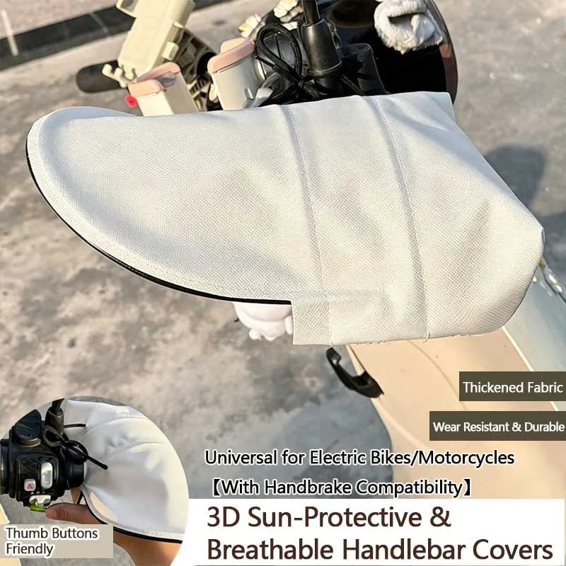 2 Stück Sommer-Sonnenschutz- und Windschutzscheiben-Handschuhe für den Lenker, Sonnenschutzhandschuhe für Elektrofahrzeuge, Motorrad-Lenkerabdeckungen