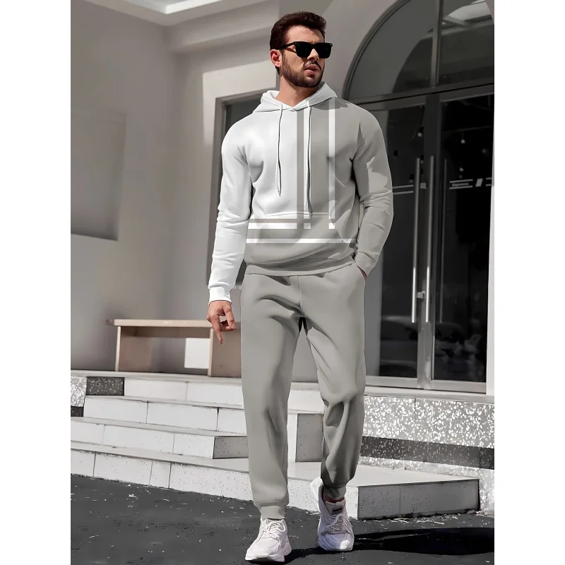 

Hooded Long Sleeve Pullover with Drawstring Joggers Casual Hooded Long Sleeve Pullover with Drawstring Joggers Autumn Winter