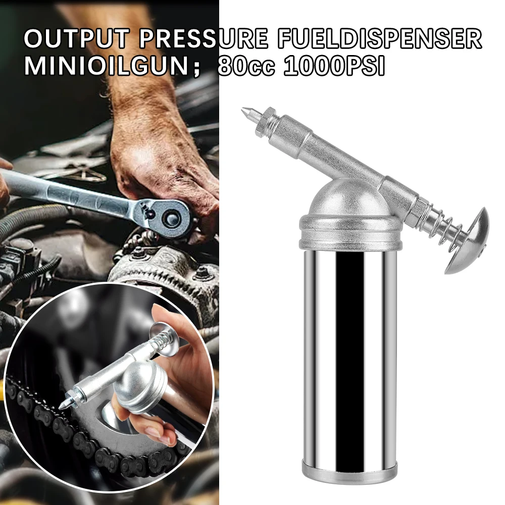 

80cc Capacity Alloy Machine Handheld Oiler Hand Tool Auto Accessories 1000PSI Output Pressure Oiler Mini Grease Gun