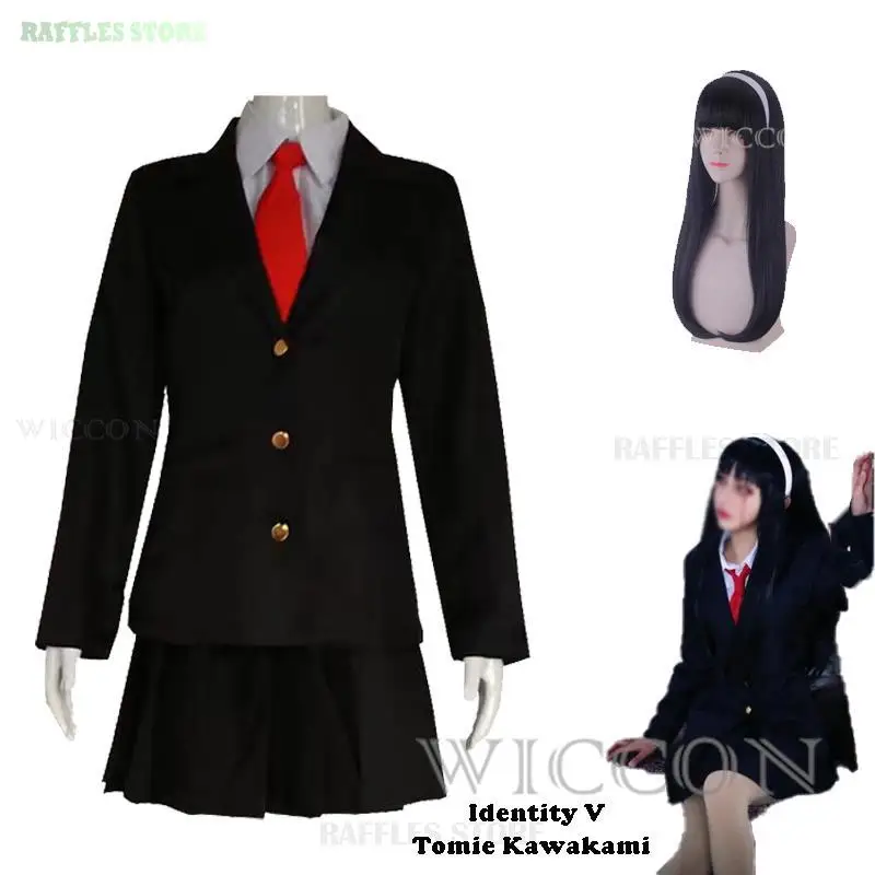 Disfraz de Cosplay de Identity V Tomie Kawakami, peluca de Tomie Dream Witch, Cosplay de Anime, cómic de terror, uniformes escolares JK para mujer, traje