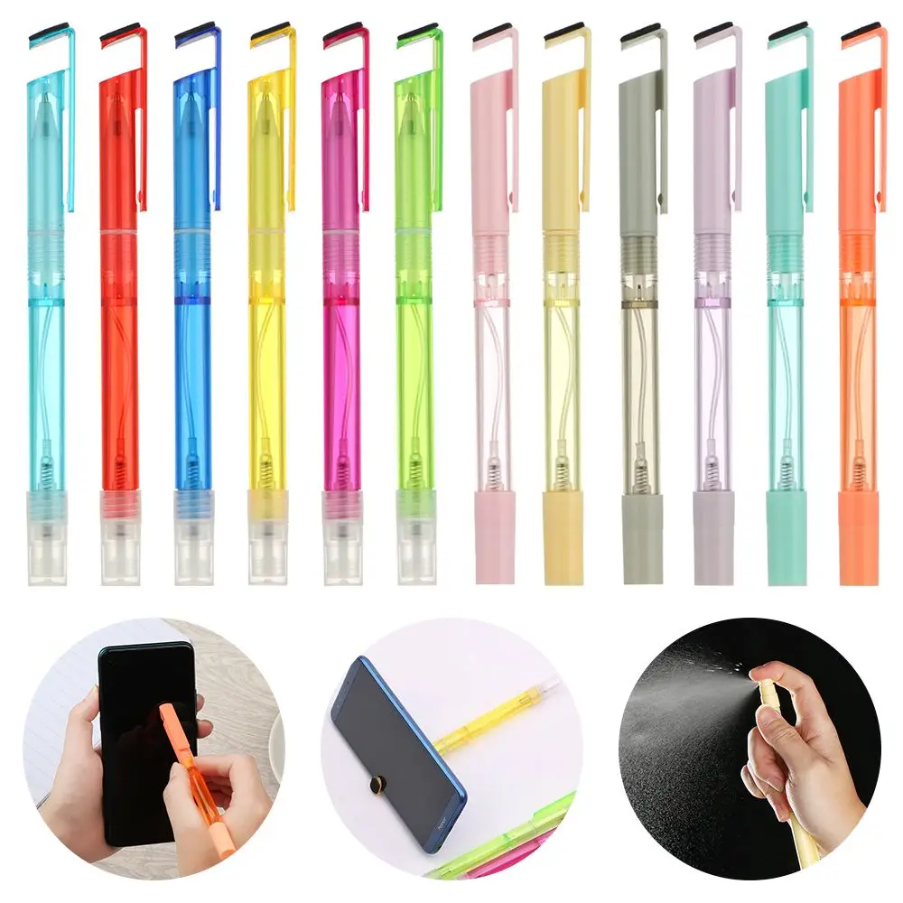 

Mini Portable Disinfectant Writing tools Phone Holder Ballpoint Pencil Spray Gel Pen Travel Perfume Bottle Cleaning Pens