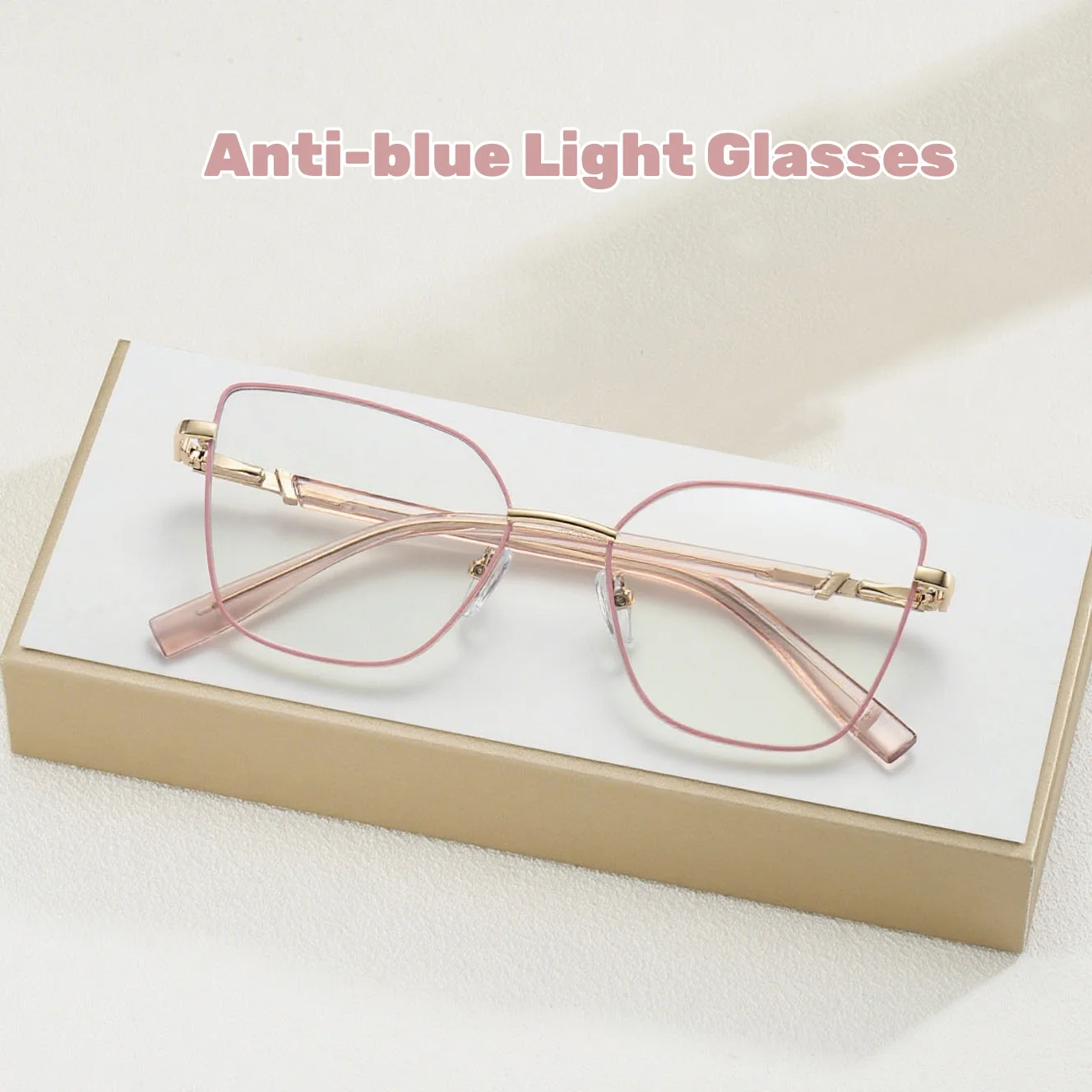 

Unisex Cat Eye Frame Optical Glasses Fashion Anti Blue Light Plain Eyewear Oversized Computer Finished Prescription Eyeglasses