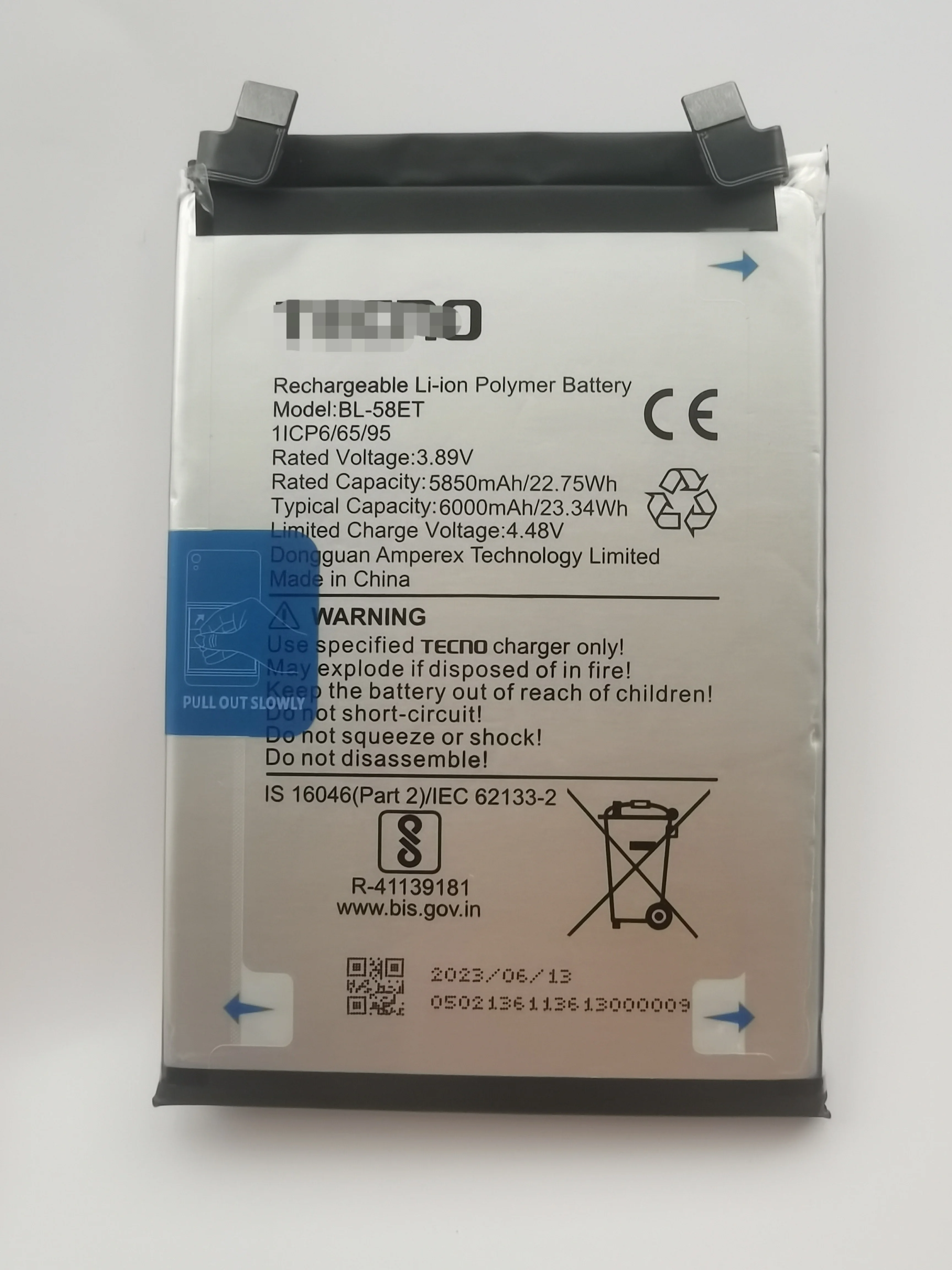 

New Original TECNO BL-58ET Replacement Phone Battery