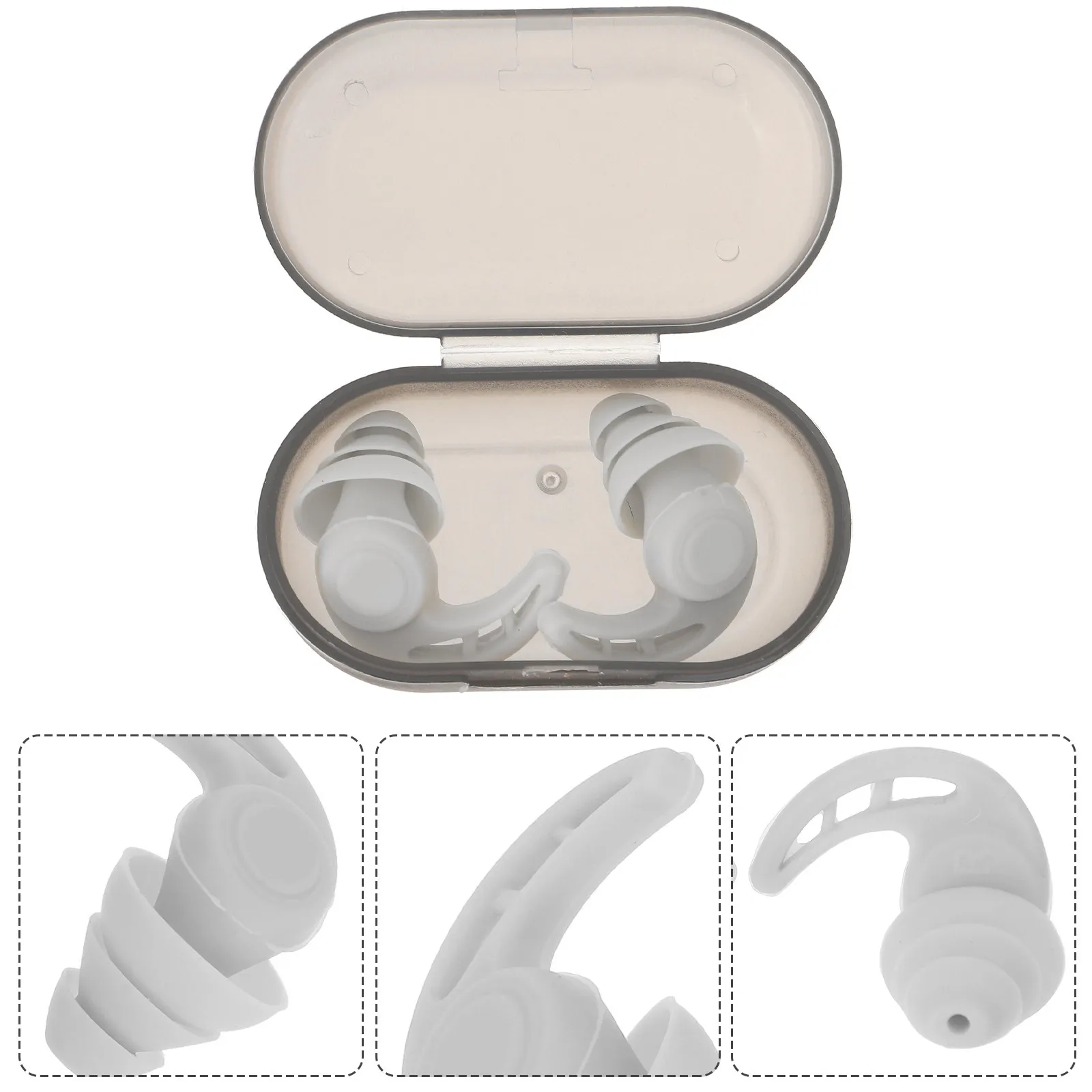 1Pair Noise Reduction Earplugs Sleeping Prevention Earplugs Noise Blocking Small Easy Carry Storage Box Sleeping Accessories