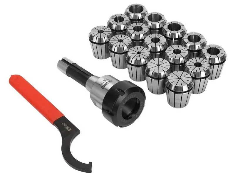 R8 ER40 Collet Chuck Set R8 Shank Collet Chuck Holder with 15pcs ER40 Collets Spanner for Milling Machine Industrial Tools