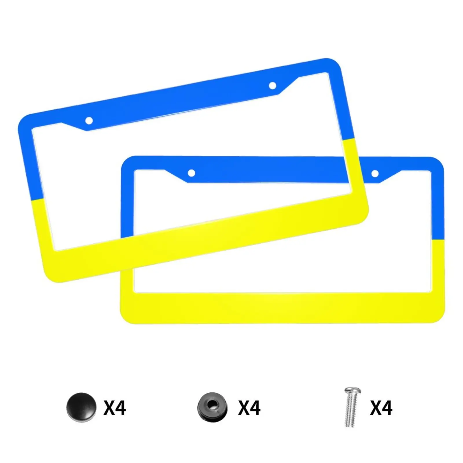 Flag of Ukraine Pattern Aluminum Alloy American Car License Plate Cover Car Accessories Waterproof License Plate Cover Car - view 3