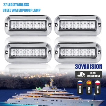 27LED 12V Bootspiegellicht Onderwaterponton Marine Schip Bootaccessoires Licht Roestvrij staal Waterdicht Marine Light IP68
