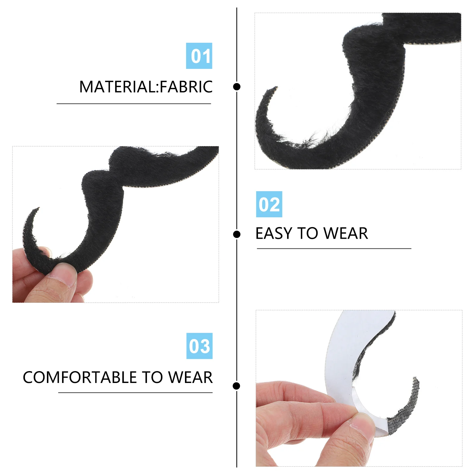 

Realistic Fake Mustache for Adult Men Easy Wear Comfortable Fit False Beard for Halloween Party Costume Decoration Props