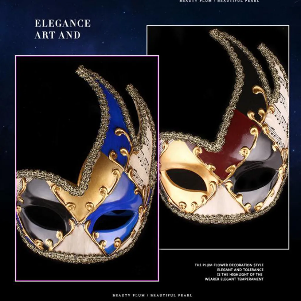 

Маска на Хэллоуин, маска Марди Гра, мужская маскарадная маска, винтажная венецианская клетчатая музыкальная маска для вечеринки, художественная маска, женская