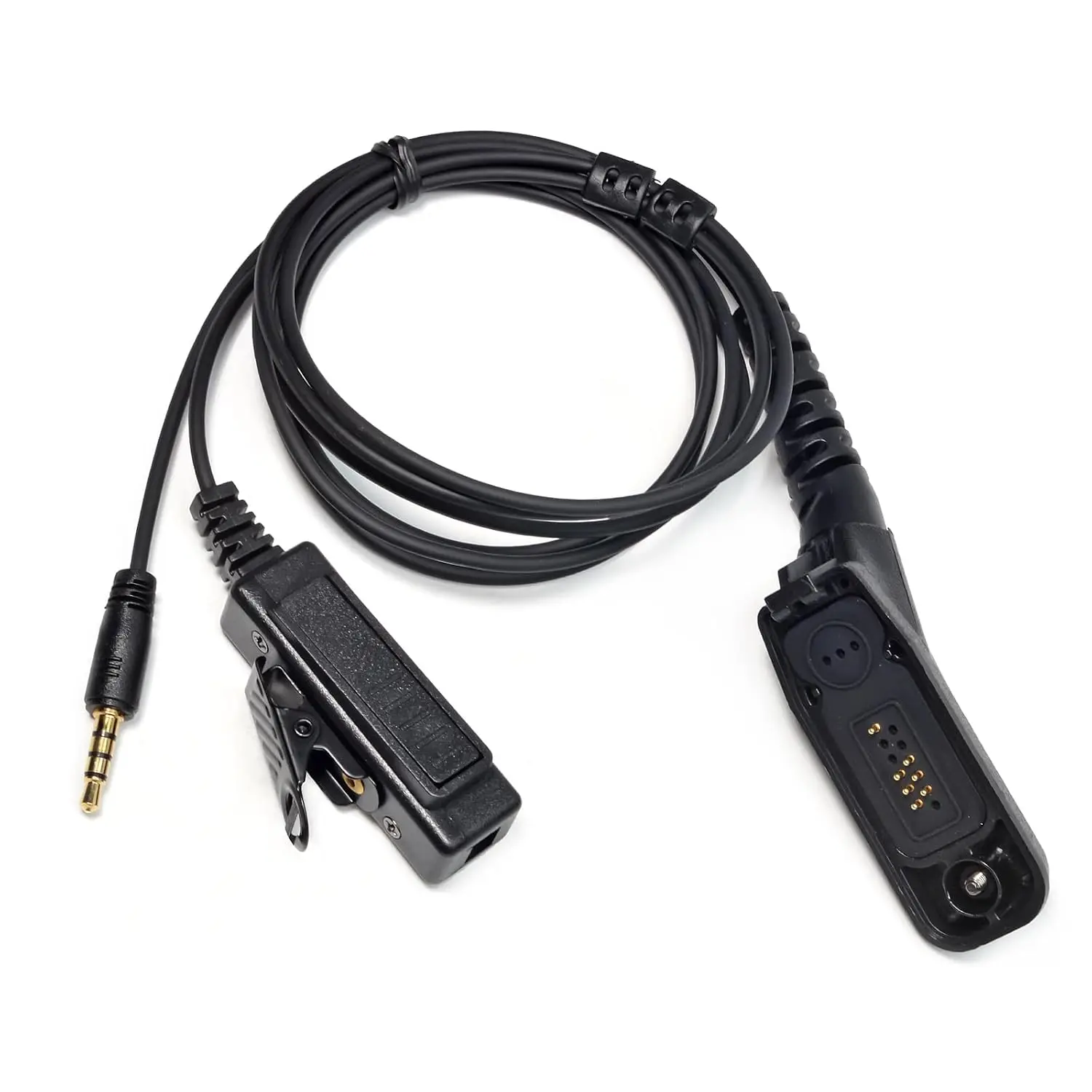 Universal Multi-pin to 3.5mm Audio Adapter with PTT(Push to Talk) Compatible with Motorola XPR7550e XPR6350 XPR6550