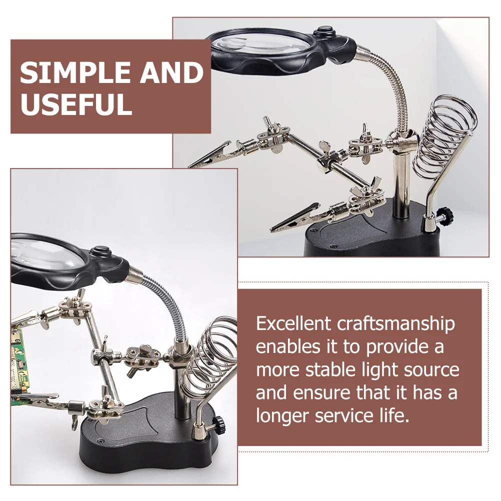 

Clip Magnifying Glass Lamp LED Multi-Angle Adjustable Repair Magnifier Light for Home Watch Phone Board Maintenance