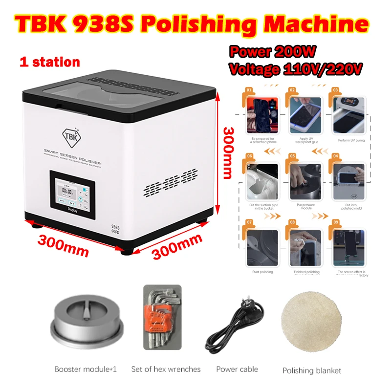 LY-TBK 938S Station Intelligent OCA LCD Glass Water Grinding Mill Polishing Machine 1 Single For iPhone for Apple Watch Samsung