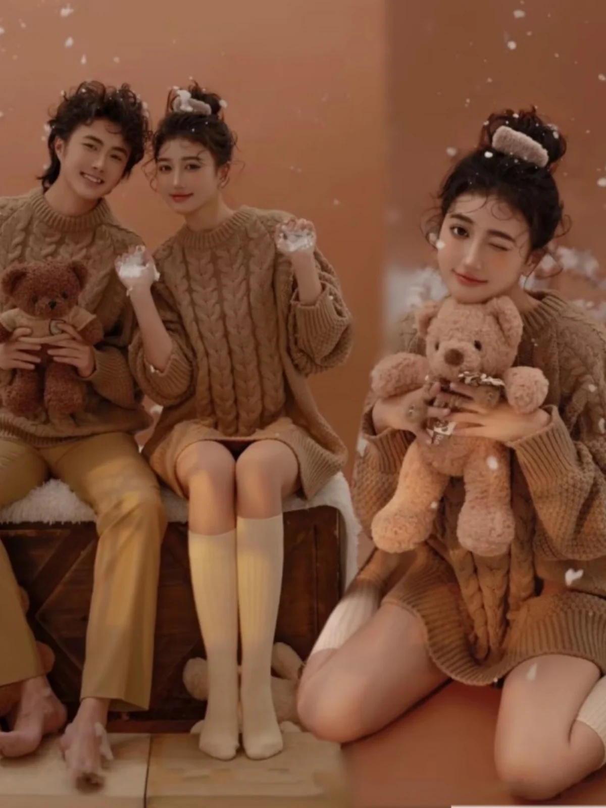 

New Couple Portrait Clothing Art Photography Image Sweater Spouse Home Shoot Lazy Style Korean System Couple Matching Outfits