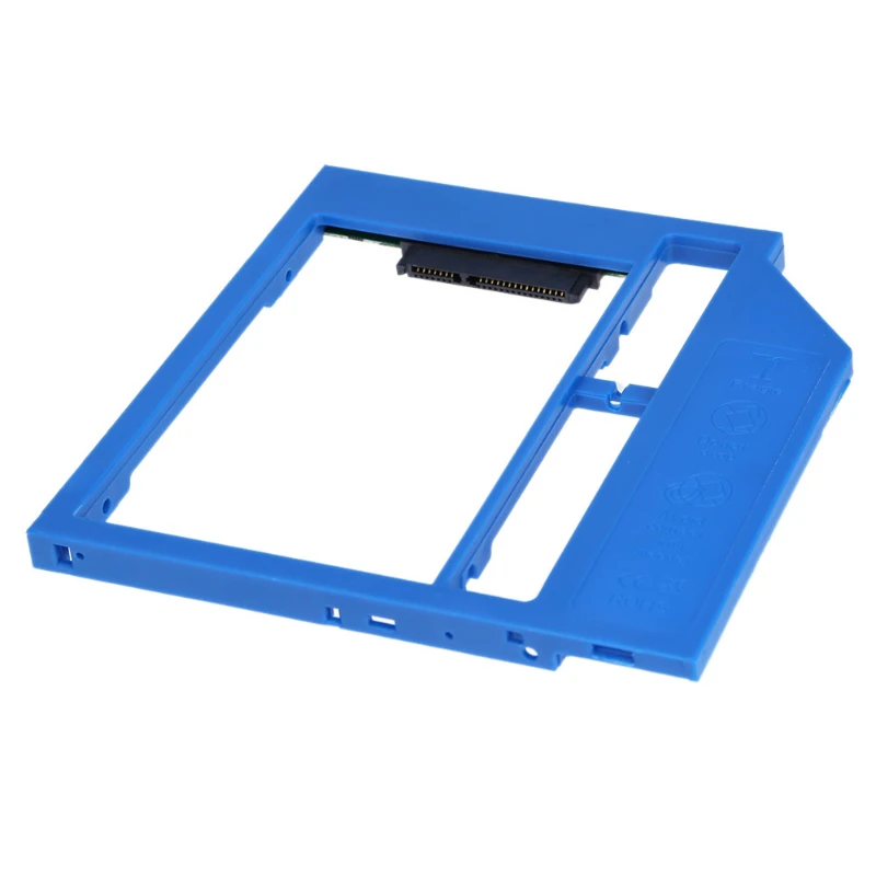 2nd Hard Drive Case Blue 9.0mm Notebook Optical Drive SSD Case Hard Disk Carrier SATA3 Interface Replaceable Panel 8.9MM