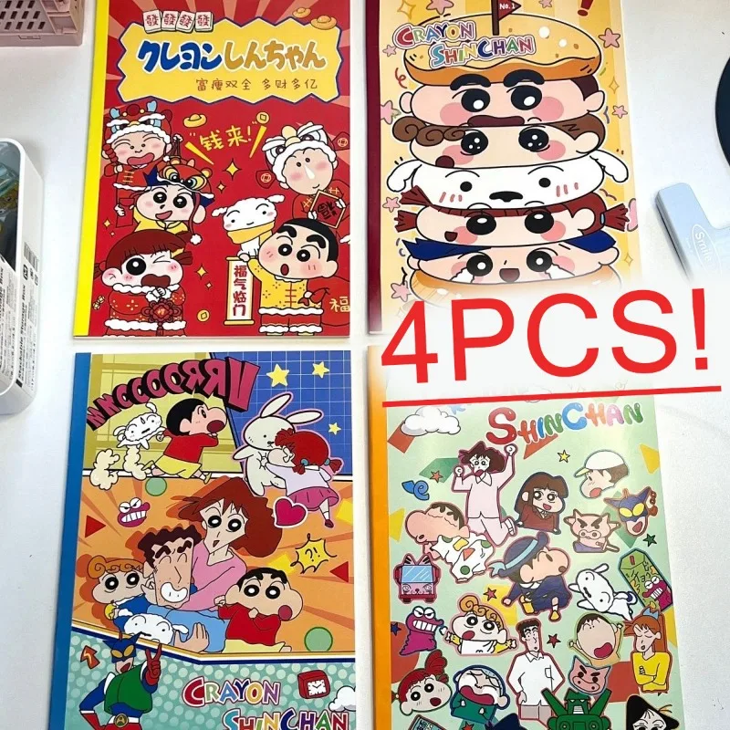 

4pcs B5 Crayon Shin-chan Notebook Office Journal Diary Notepad Cartoon Stationery Student Class Writing Paper School Supplies
