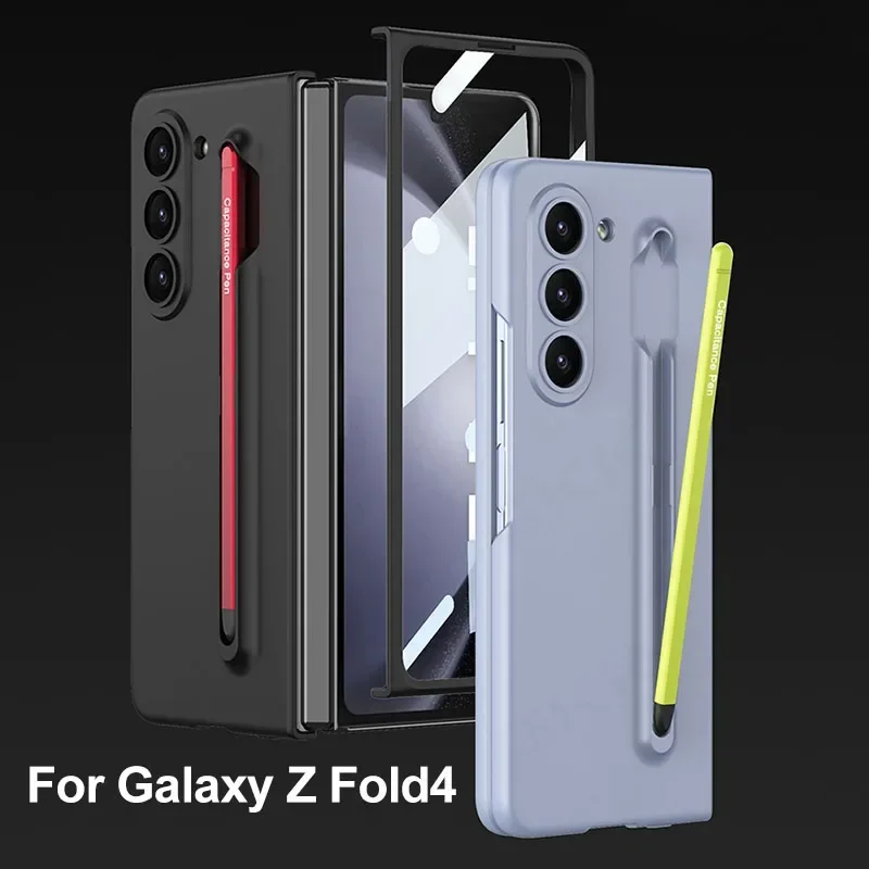 

Shockproof Armor Plastic Case For Samsung Galaxy Z Fold 5 Case With Touch Pen Screen Glass Cover Pen Slot for Z Fold5 S Pen 2023