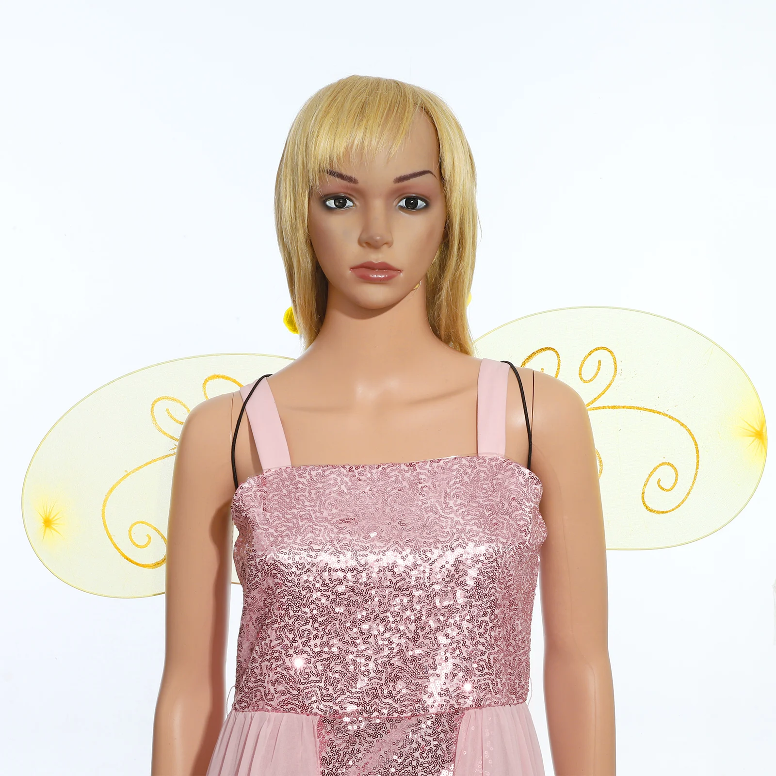 

New Anime Yellow Fairy Wings Bee Cosplay Set Bee Wings with Headband for Adult Girl's Honeybee Halloween Birthday Party Supplies