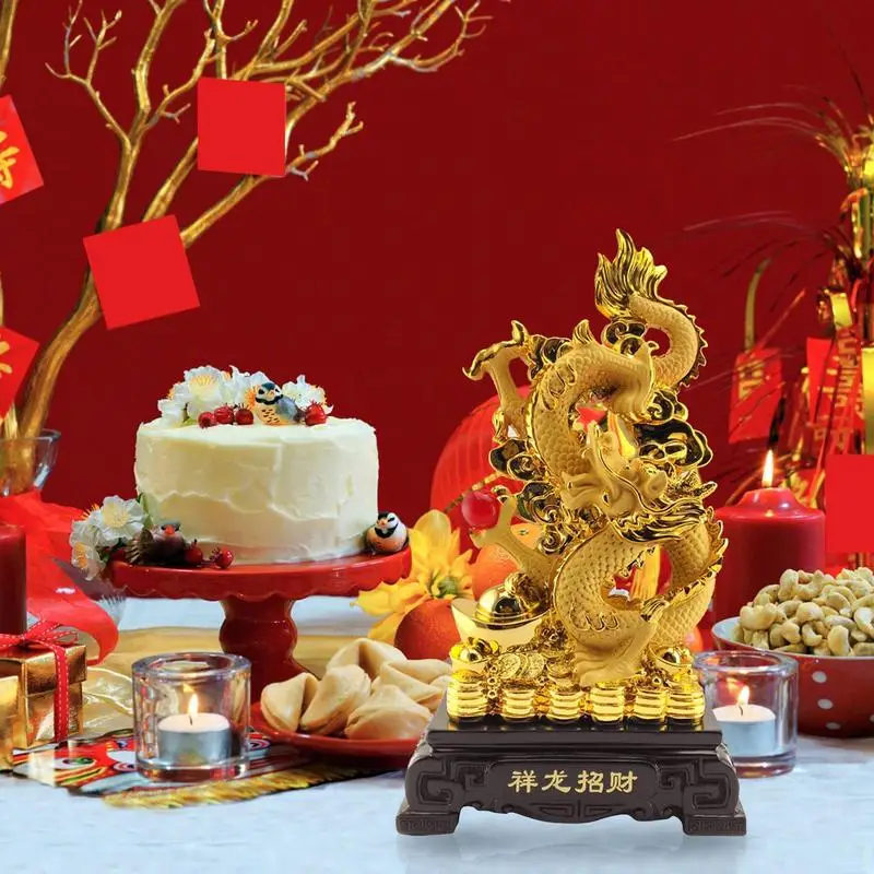 Golden Dragon Feng Shui Chinese New Year Dragon Symbol Of Fortune And Auspiciousness Dragon Year Collectible Figurine Decoration