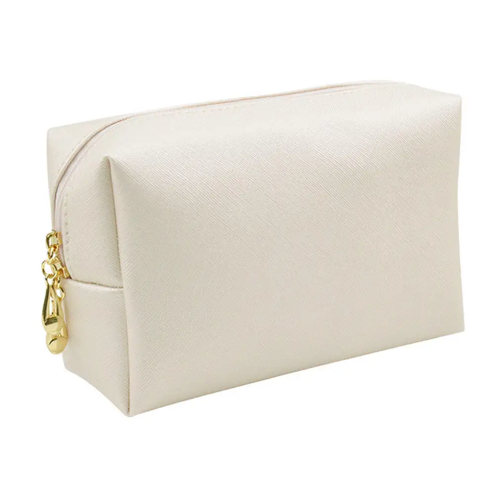 1Pcs Square PU Makeup Bag Large Capacity Women Pouch Travel Storage Organizer Lightweight Handbag Makeup Bag