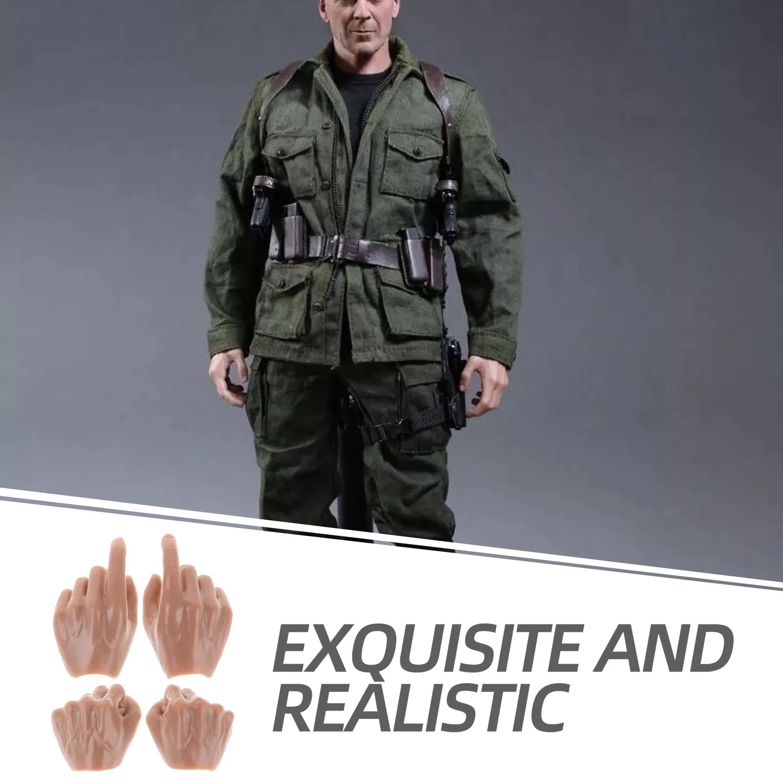 2Pairs 1 6 Scale Hand Parts Replacement ABS Mini Realistic Small Hands for DIY Repair 1 6 Action Figure Accessories Miniature