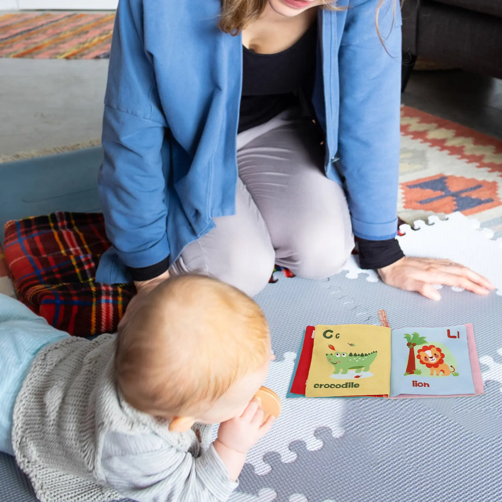 Buntes Baby-Badebuch mit Knistergeräusch Stoffbuch für Kleinkinder Frühes Lernen Entwicklungsfördernde Aktivitäten Sensorische Beschäftigung Badezeit