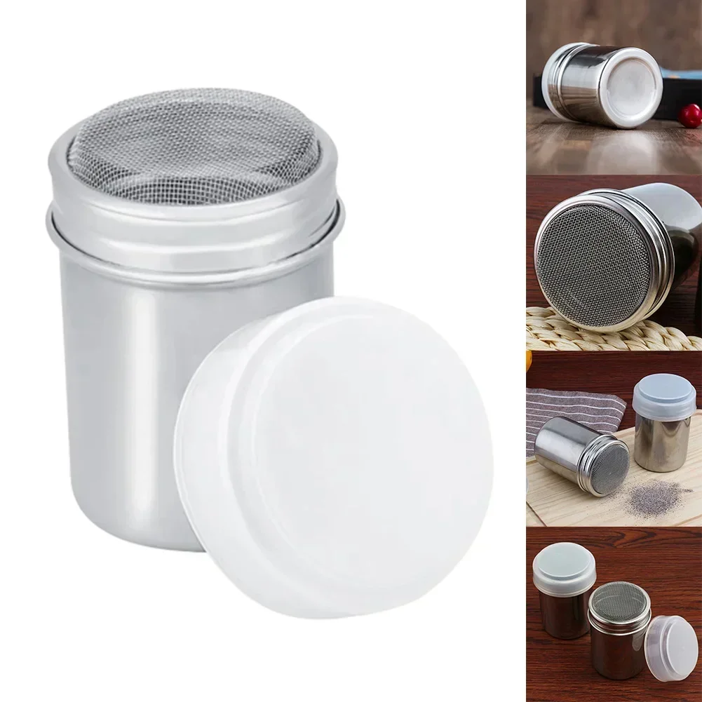 1Pc Stainless Steel Sprinkle Powder Icing Sugar Cocoa Sugar Chocolate Flour Duster Shaker Tool Seasoning Bottle