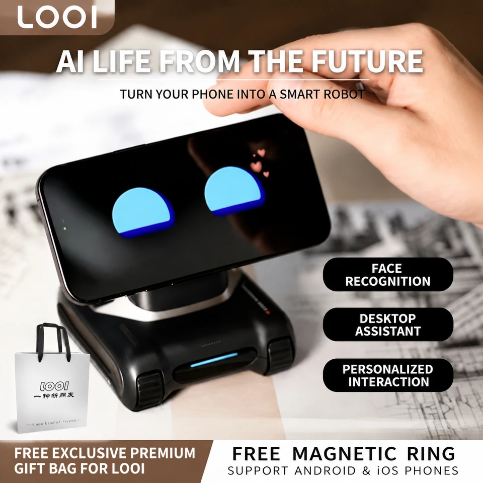 looi robot smartphone looi robot chatgpt large model English voice