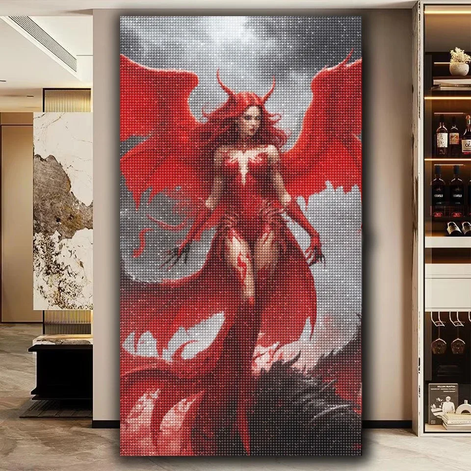 Gothic Red Devil Archway 5D Large Diy Diamond Painting Full Diamond Art Mosaic Stunning Jewelry Cross Stitch Home Decor