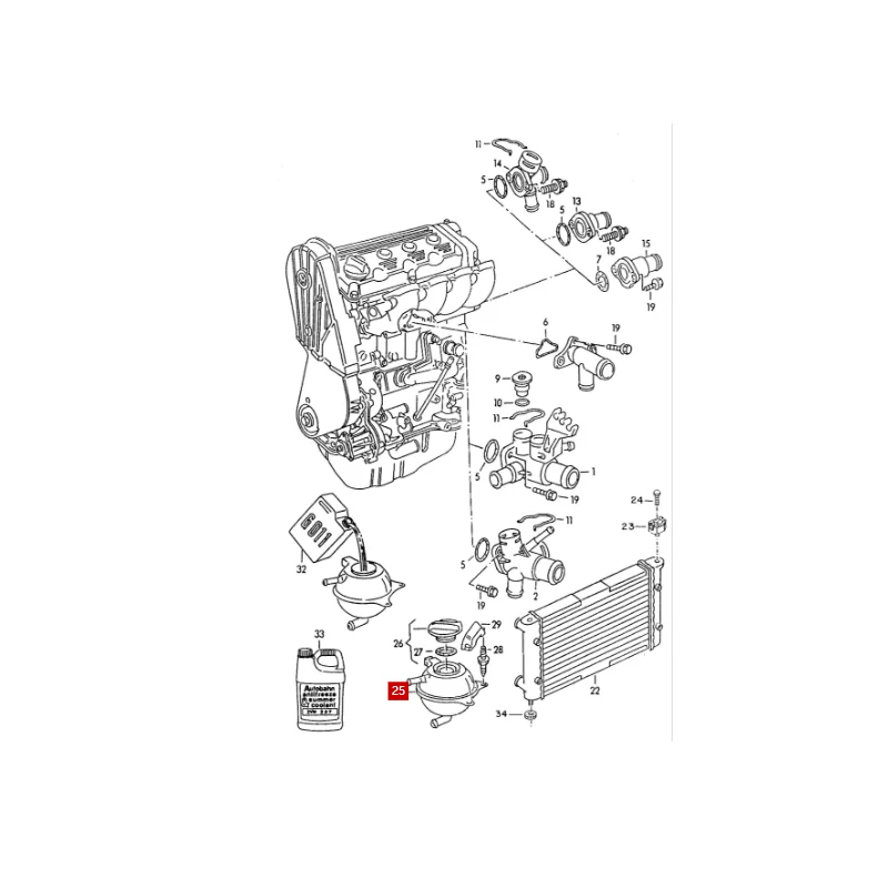 Auxiliary kettle coolant compensation tank expansion water tank 1H0121407A 2250100511 1H0121407C 1H0121407E