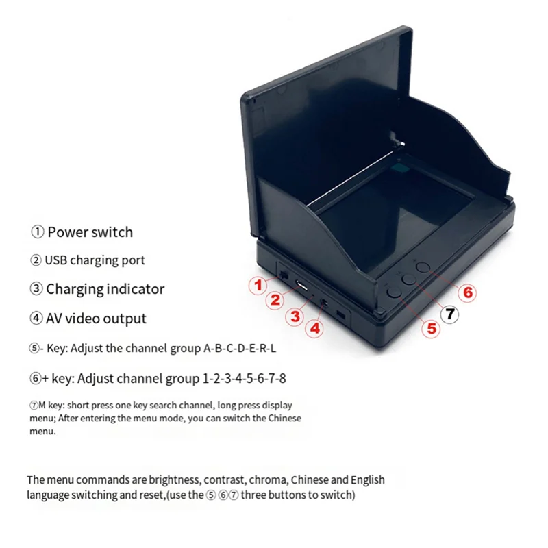 JABS-5.8G FPV-монитор 56-канальный 4,3-дюймовый HD-экран «Снежинка» NTSC/PAL автоматический поиск для радиоуправляемых мультикоптеров, аксессуары для дронов