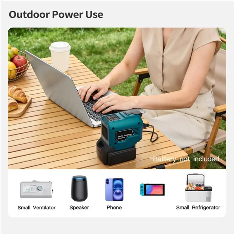 B50C For Makita USB Type-C DC Port Output 250W Power Inverter New DC 18V-21V To AC 220V EU-PLUG