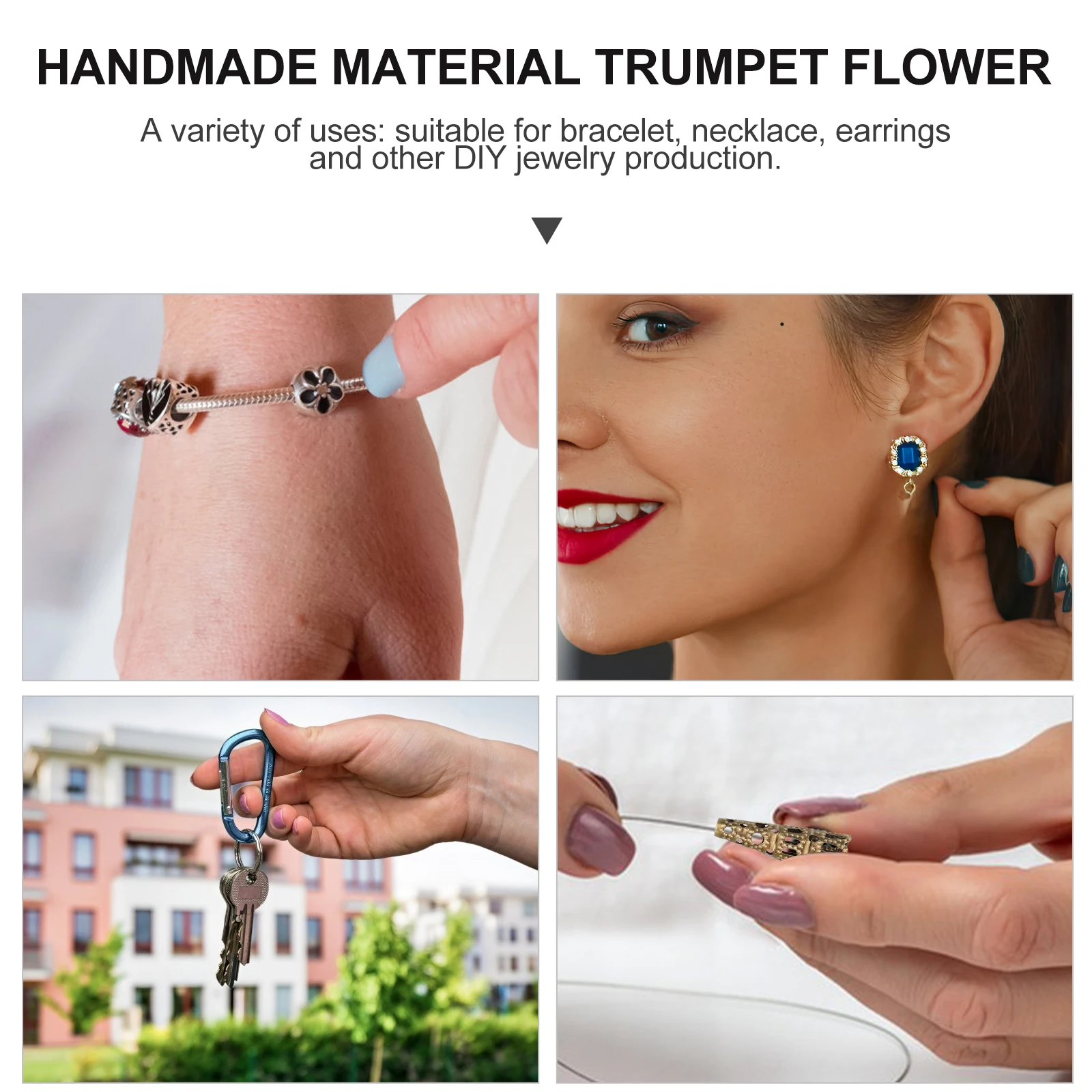

200 Pcs Metal Beads and Hat Accessories Diy Crafts Caps Jewelry Making Supplies Findings Flower End Toppers Shaped Spacer for