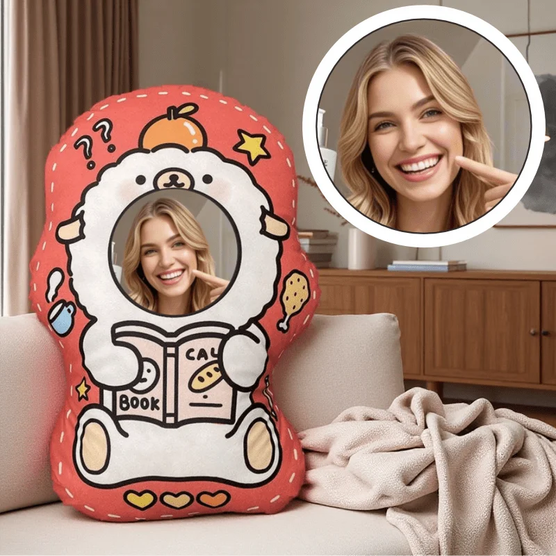 Creative Photo Customization: Alpaca-Shaped Printed Plush Pillow with Your Face, a Whimsical Gift