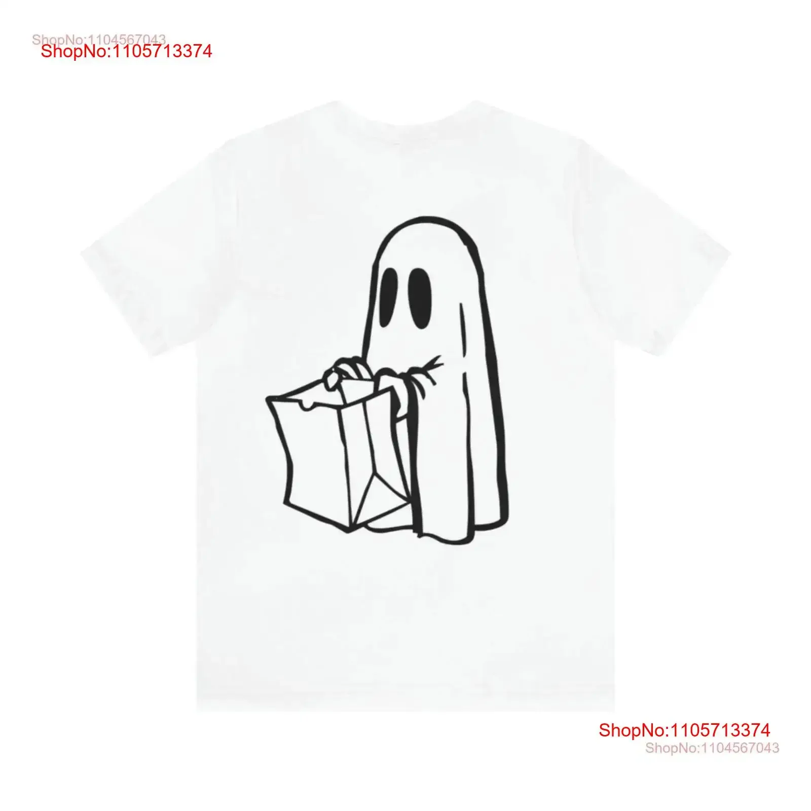 Cute Ghost Halloween shirt for the fall scary T vintage Washed Soft Slightly Unisex graphic Casual fashion designer clothes