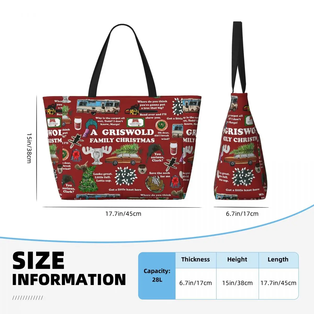 Christmas Vacation Collage Beach Tote Bag Sport Gym Yoga Duffle Large Tote Bag Women Travel Bag Fitness bag