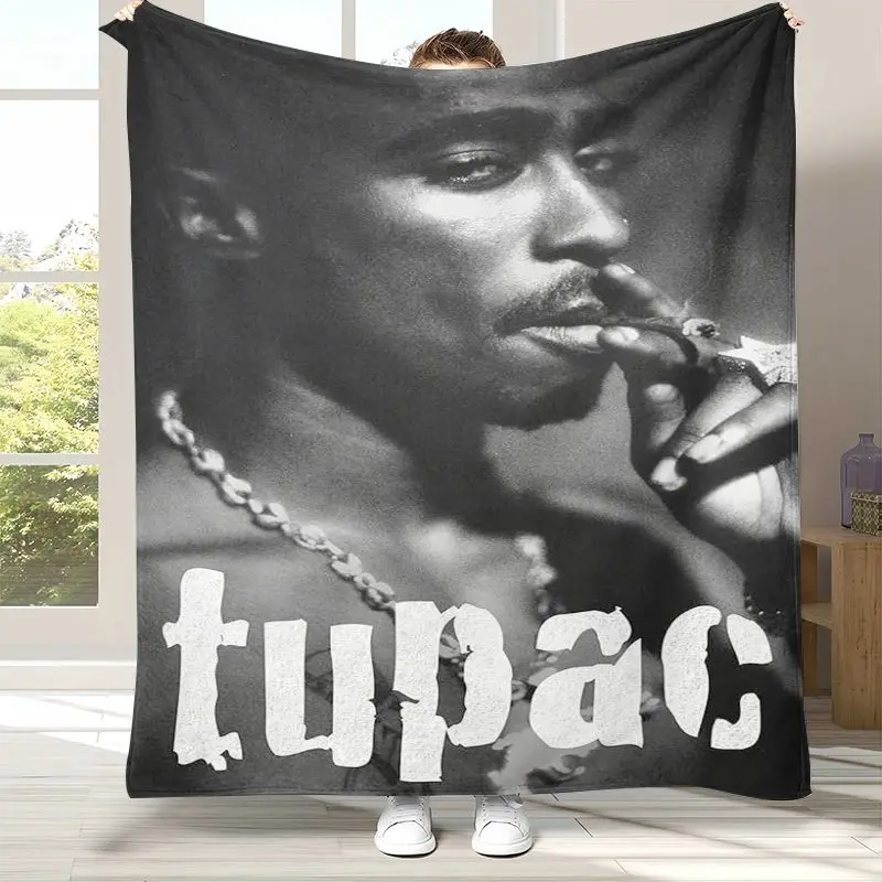 Tupac 2Pac Thug Life West Coast Rap Legend Flannel Throw Blanket,Cozy Warm Blanket for Bed,Sofa,Living Room,Picnic,Camping,Gift