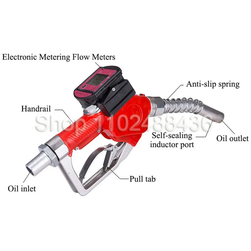 K28 Digital Flow Meter Fueling Nozzle Diesel Kerosene Gasoline Fuel Gun Oil Fill Nozzle Refuel Injection Tools New