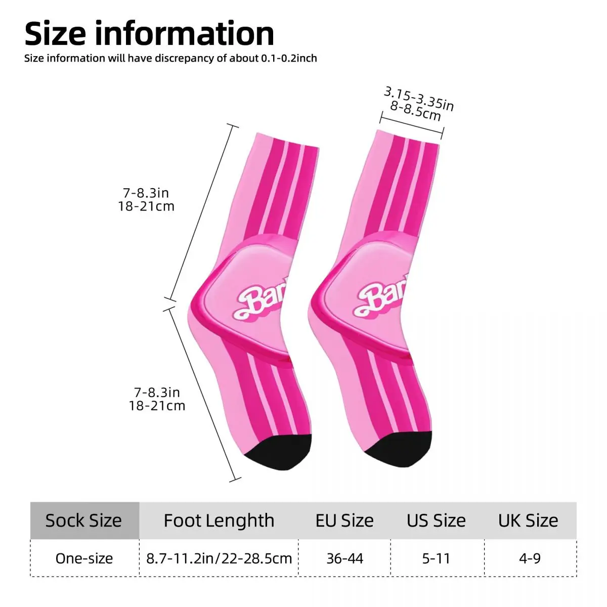 Medias con Logo de Barbie, calcetines para adultos y hombres, calcetines Harajuku medianos suaves, calcetines de diseño antibacteriano para ciclismo de otoño, Idea de regalo