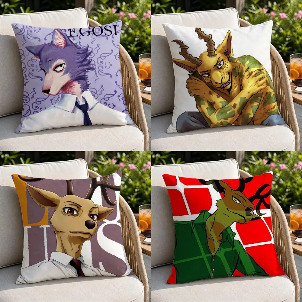 Anime BEASTARS Cushion Cover Soft Square Throw Pillow Covers Set for Sofa Bedroom Car Home Decoration